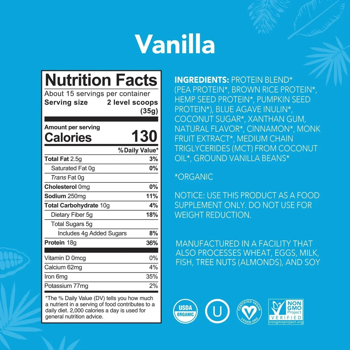 Vanilla - Protein Powder - Plant-Based Fuel for Busy Days V2