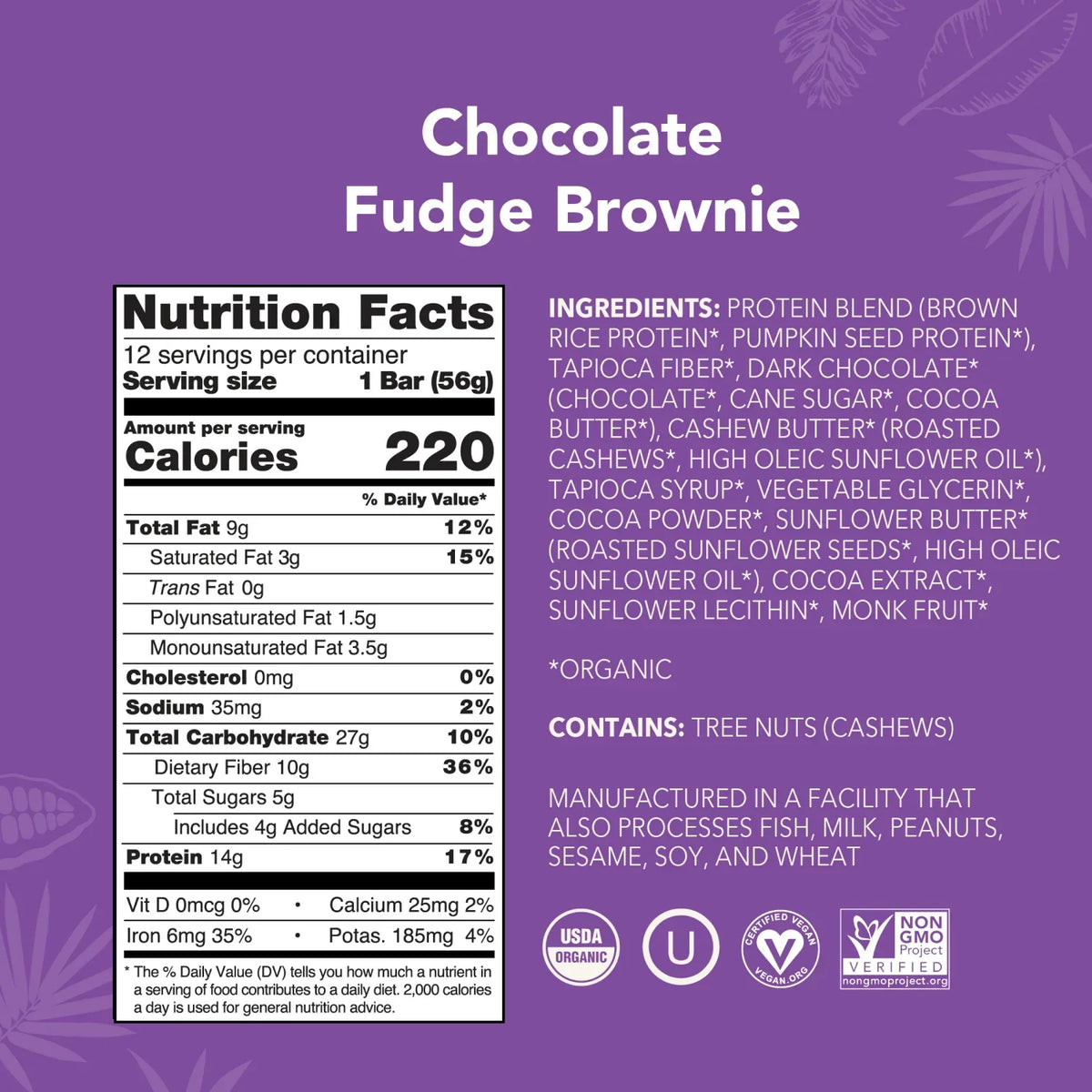 Chocolate Fudge Brownie - Protein Bars - Plant-Based Fuel for Busy Days M4