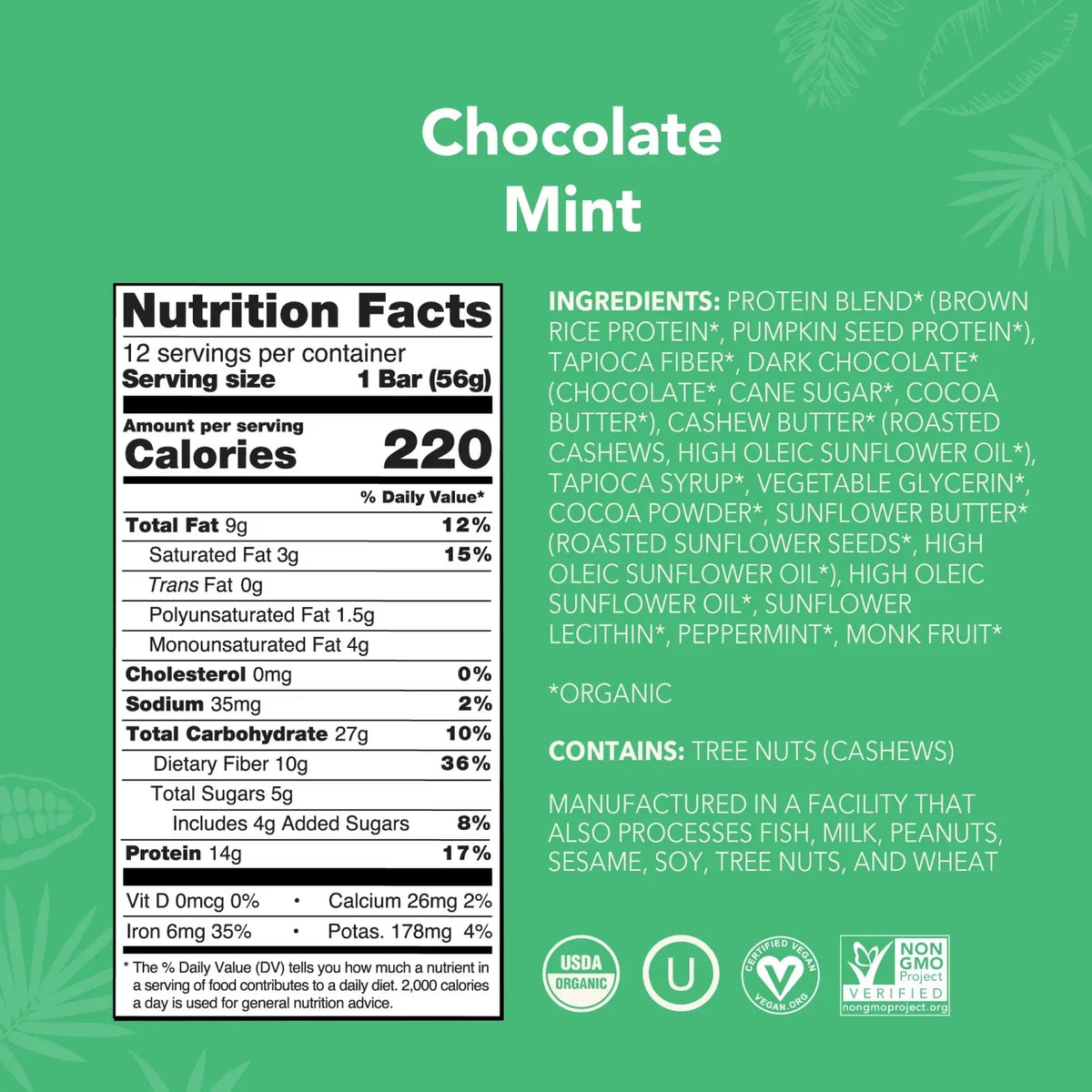 Chocolate Mint - Protein Bars - Clean Energy, Deliciously Made X9