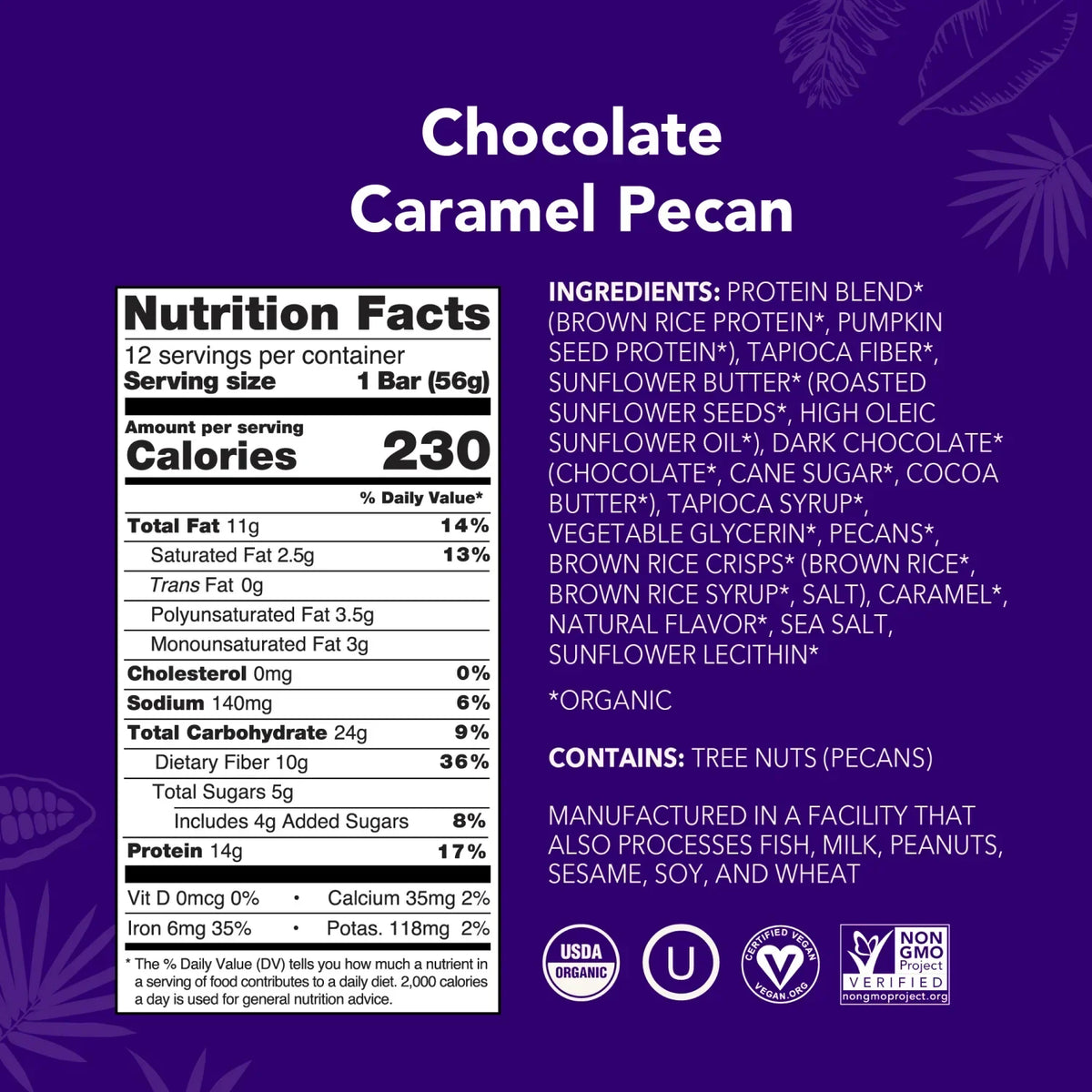Chocolate Caramel Pecan - Protein Bars - Plant-Based Fuel for Busy Days N1