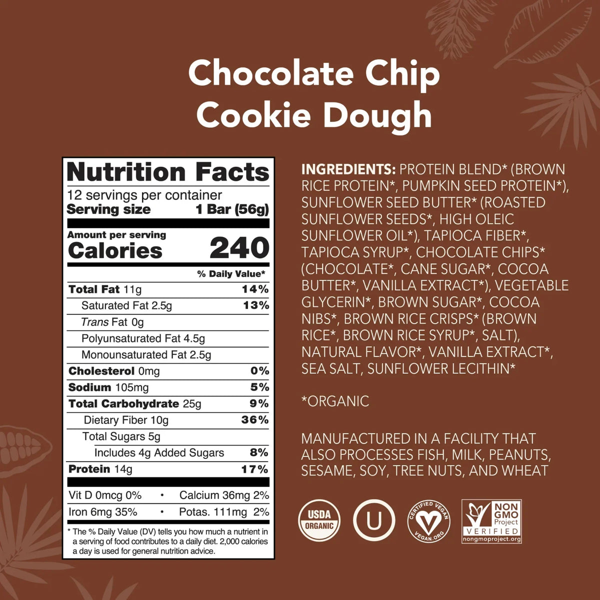 Chocolate Chip Cookie Dough - Protein Bars - Protein-Packed and Ready to Go M3