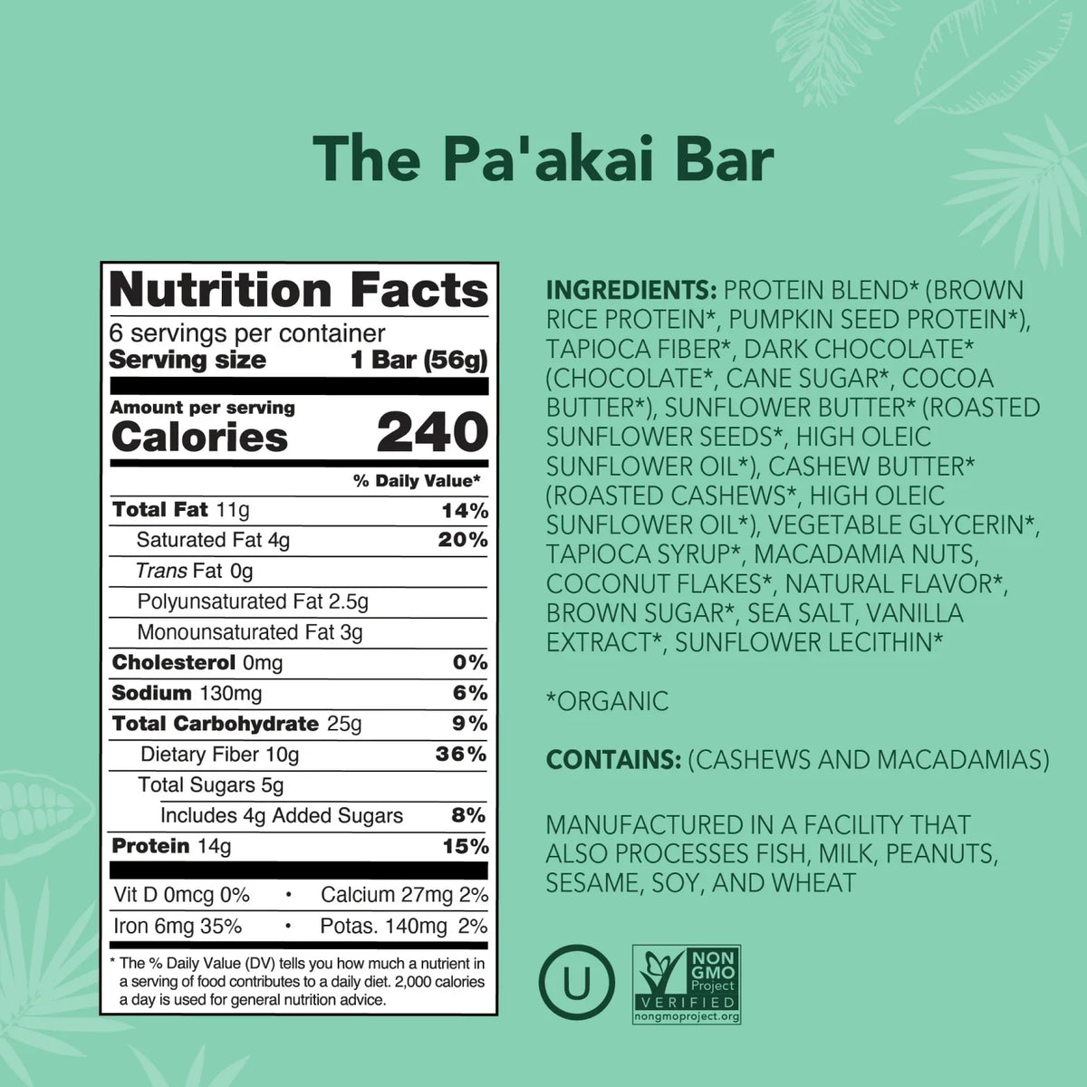 The Pa'akai Bar - Protein Bars - Feel-Good Fuel for Any Routine F1