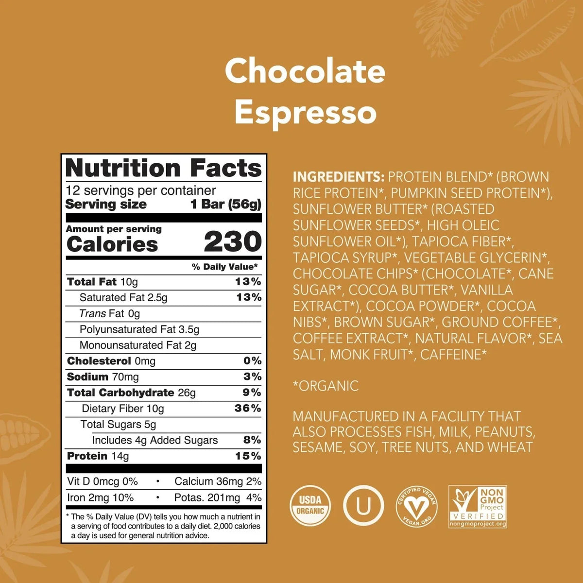 Chocolate Espresso - Protein Bars - Plant-Based Fuel for Busy Days Q1