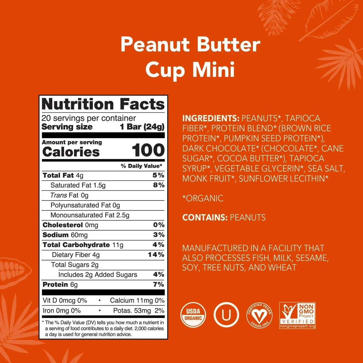 Peanut Butter Cup - Mini Bars - Plant-Based Fuel for Busy Days Y4