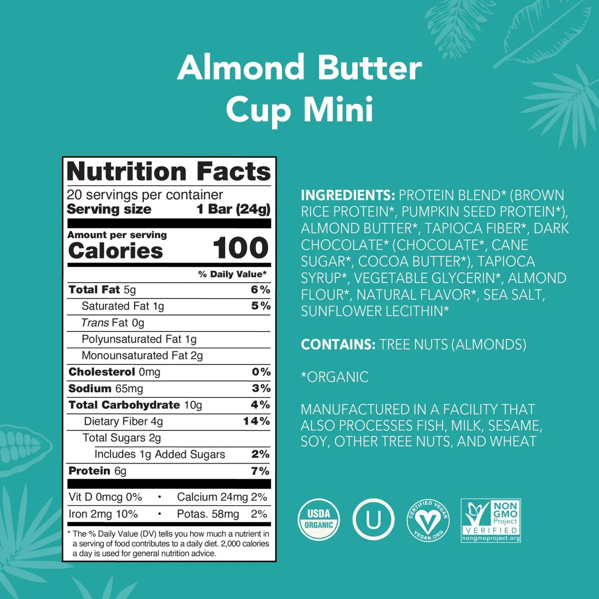 Almond Butter Cup - Mini Bars - Clean Energy, Deliciously Made C0