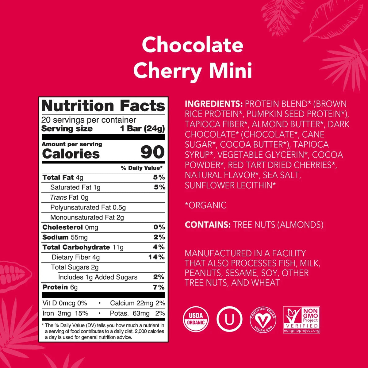 Chocolate Cherry - Mini Bars - Clean Energy, Deliciously Made D9