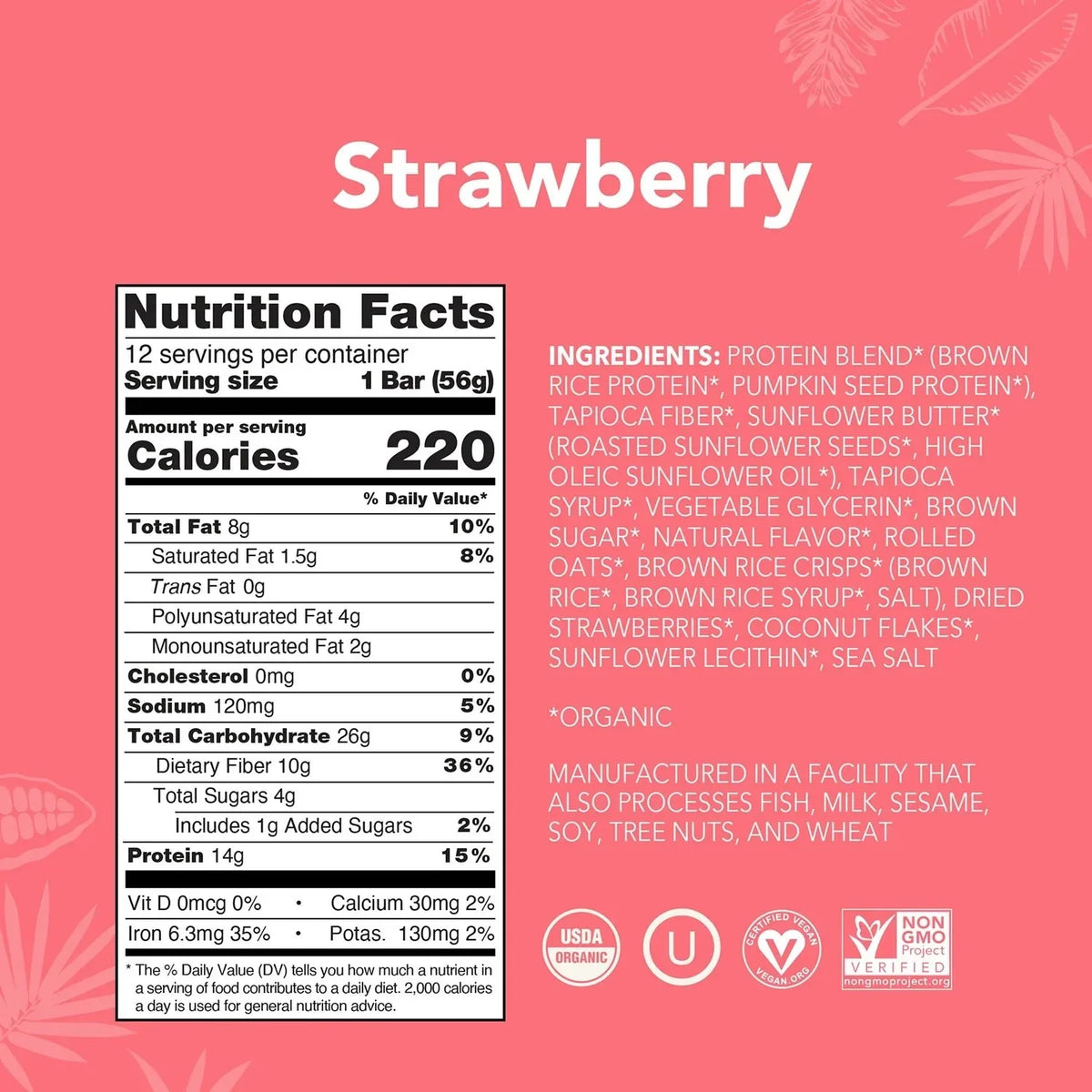 Strawberry - Protein Bars - Protein-Packed and Ready to Go D2