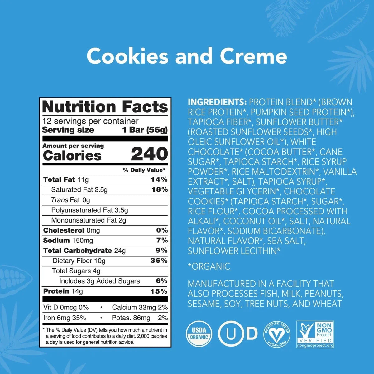 Cookies and Creme - Protein Bars - Everyday Nutrition Made Delicious H6