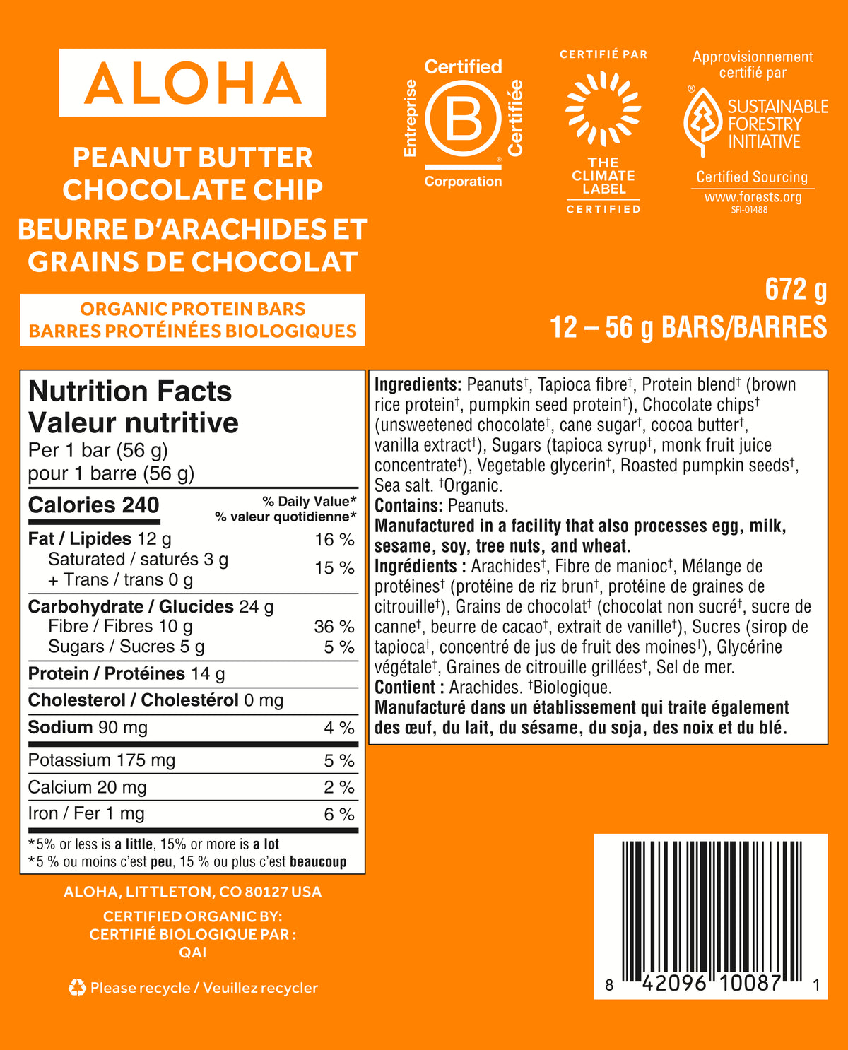 Peanut Butter Chocolate Chip - Protein Bars (CAD) - Protein-Packed and Ready to Go Y0