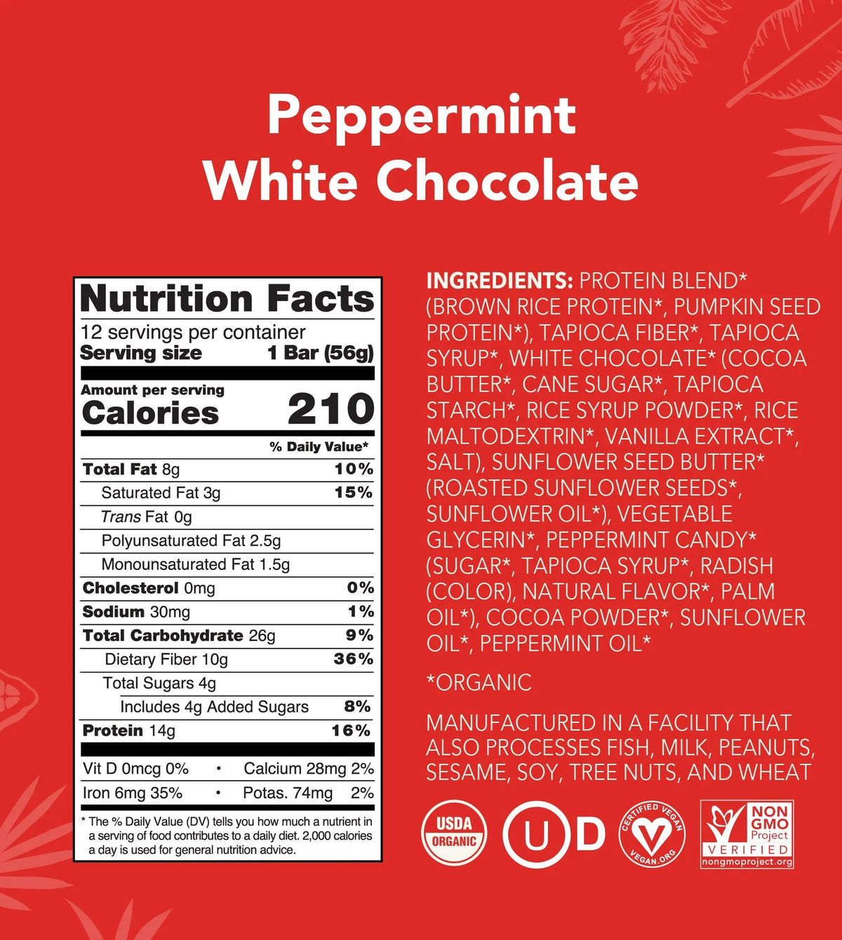 Peppermint White Chocolate - Protein Bars - A Better Snack for Every Day A2